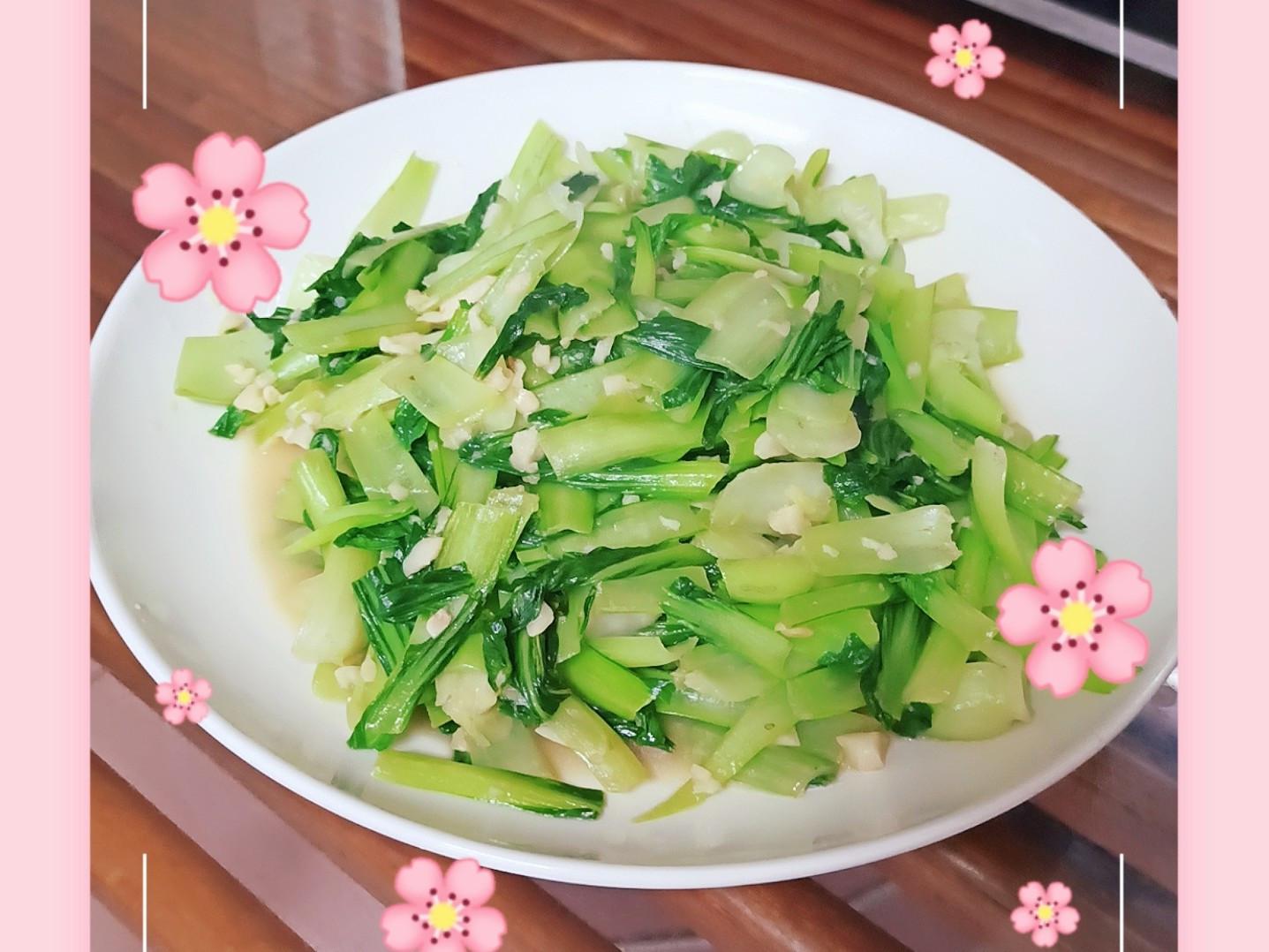 蒜香青江菜（炒青菜）的加工步骤