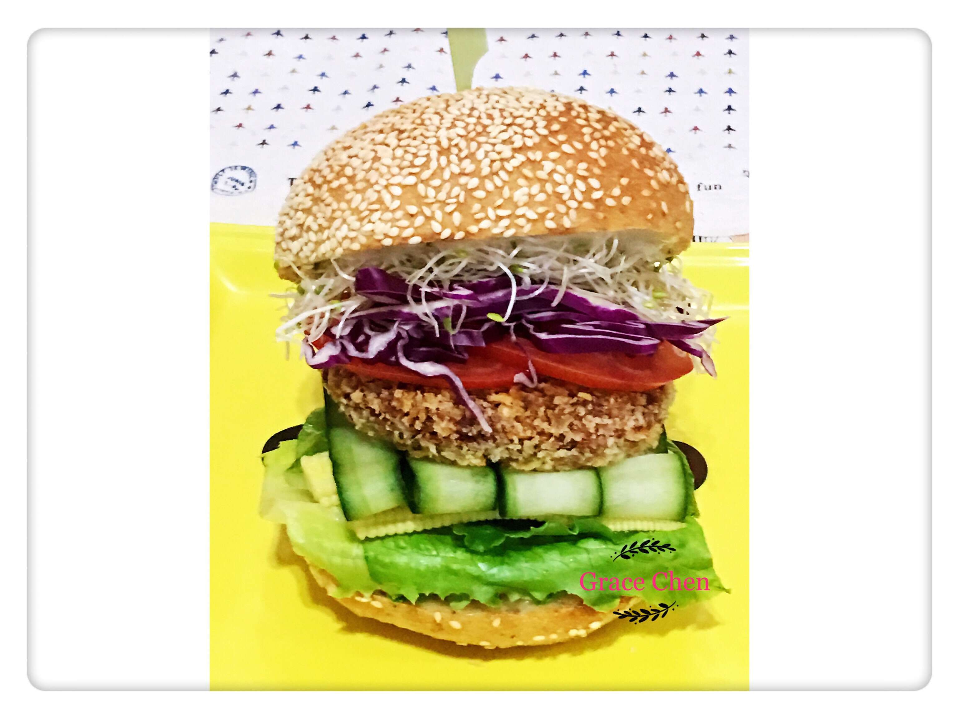 🌈豆泥杏菇酥排🍔汉堡🌈［全素］的加工步骤