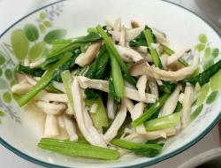 手撕杏鲍菇炒油菜