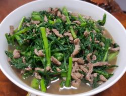 山茼蒿炒肉丝