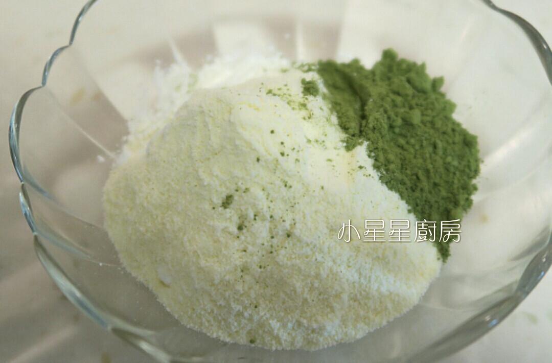 奶油抹茶红豆棉花蛋糕的加工步骤