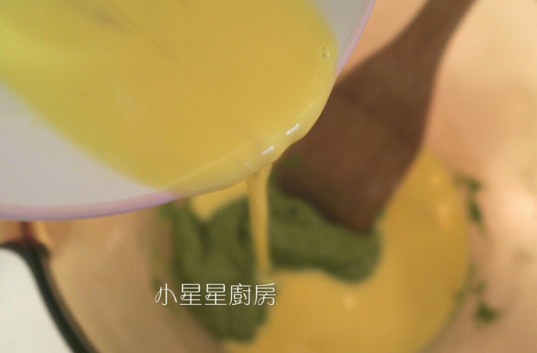 奶油抹茶红豆棉花蛋糕的加工步骤