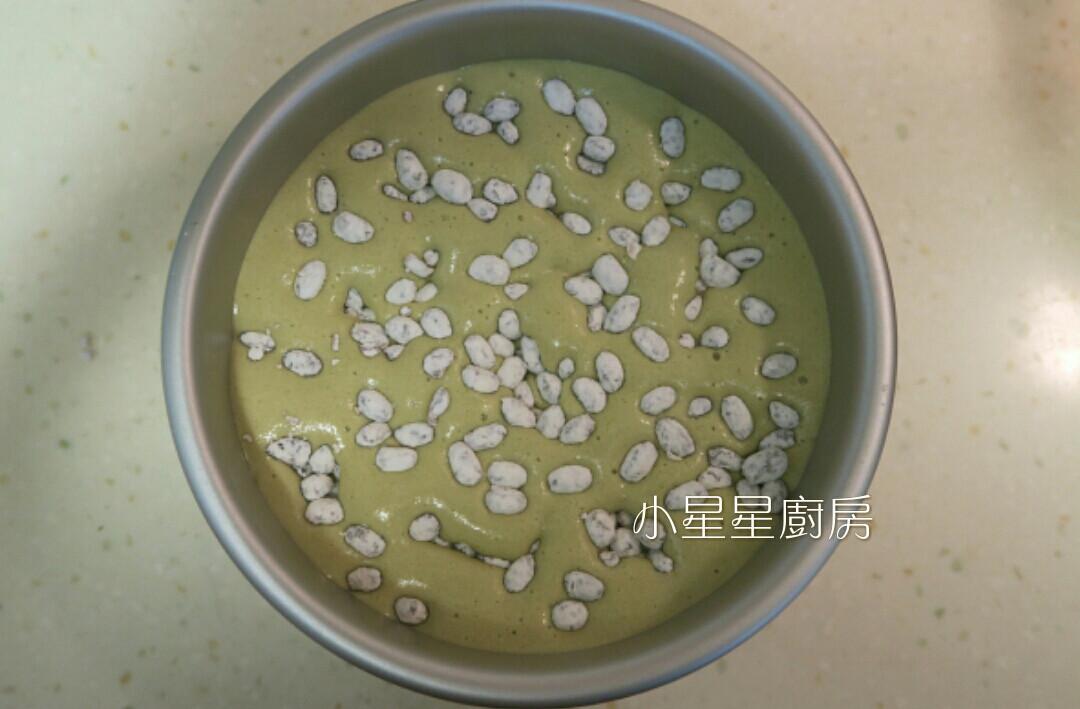 奶油抹茶红豆棉花蛋糕的加工步骤