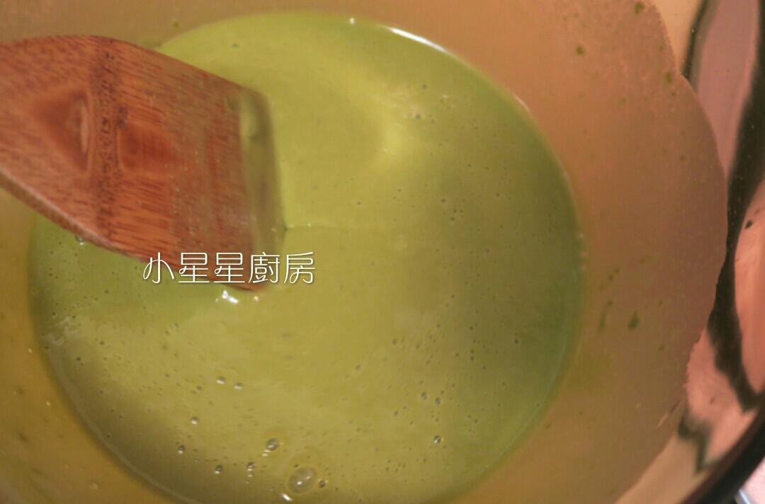 奶油抹茶红豆棉花蛋糕的加工步骤