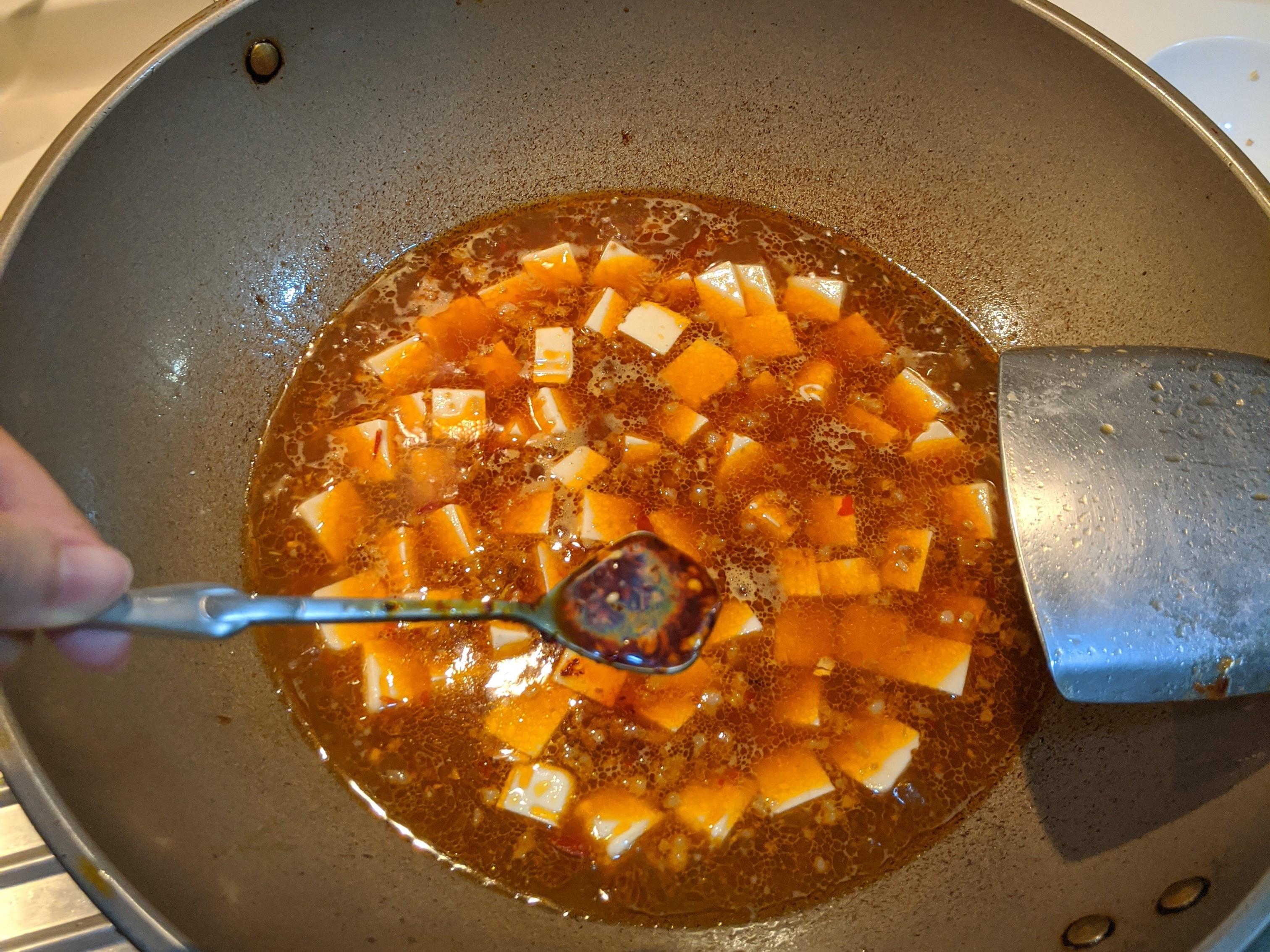 麻婆豆腐(还不错)的加工步骤