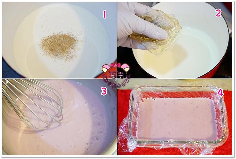 ♥毛毛♥紫薯(紫地瓜)奶冻蛋糕卷的加工步骤
