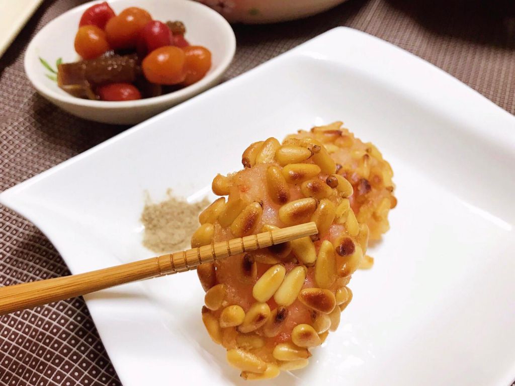 原味虾饼＋松子虾饼～的加工步骤