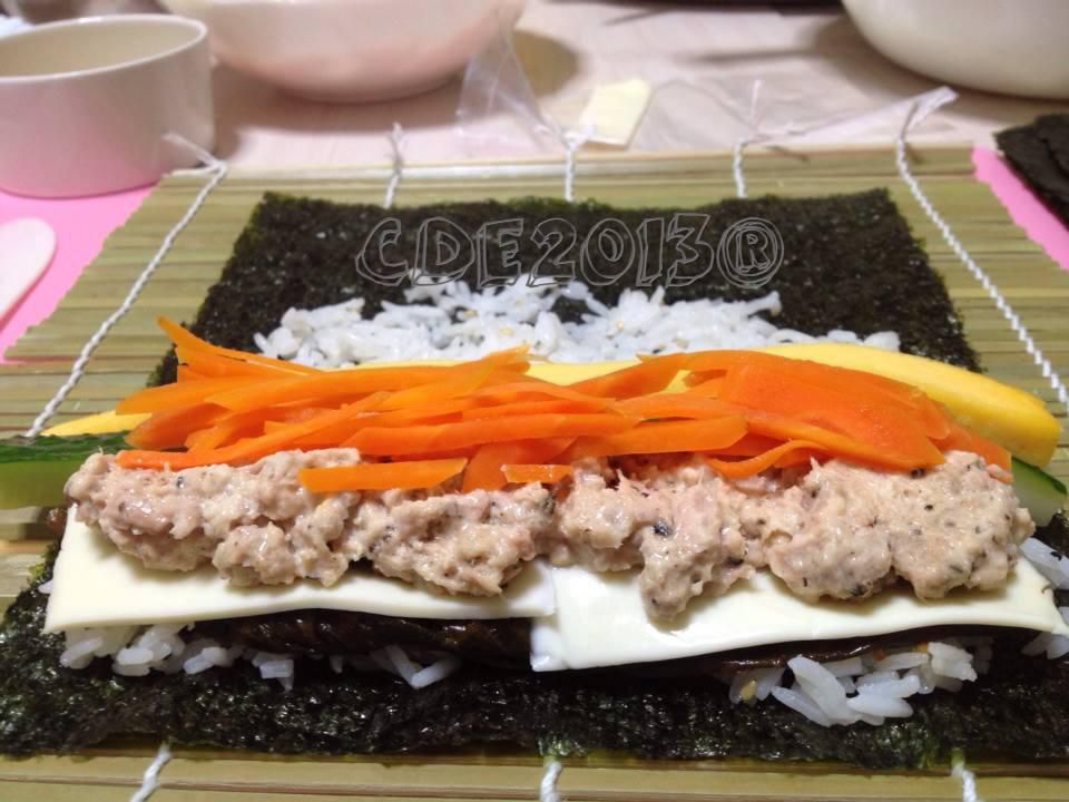 CDE 韩式紫菜饭卷 김밥 Kimbap的加工步骤