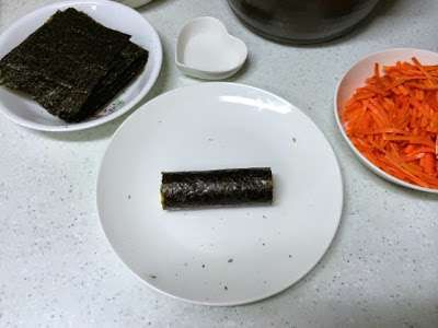 麻药饭卷 마약김밥的加工步骤