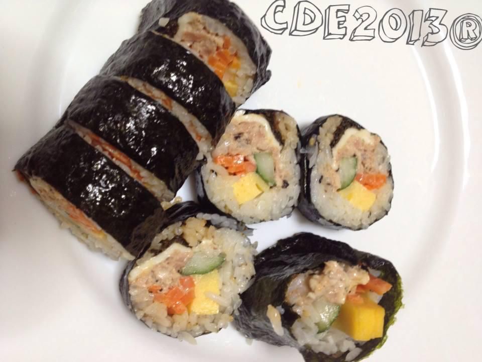 CDE 韩式鲔鱼饭卷참치 김밥Chamchi Kimbap的加工步骤