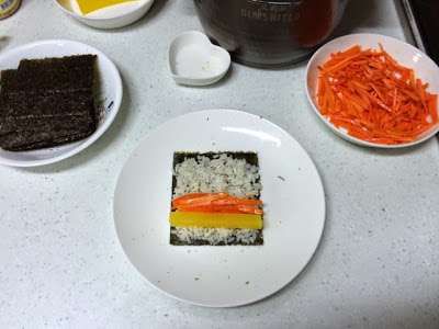 麻药饭卷 마약김밥的加工步骤