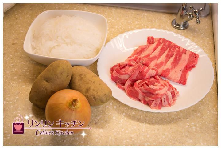 Celine's Kitchen日式洋芋炖牛肉(肉じゃが)的加工步骤