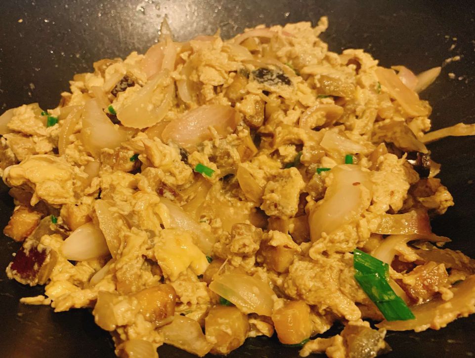 日式茄子丼饭（蛋奶素）的加工步骤