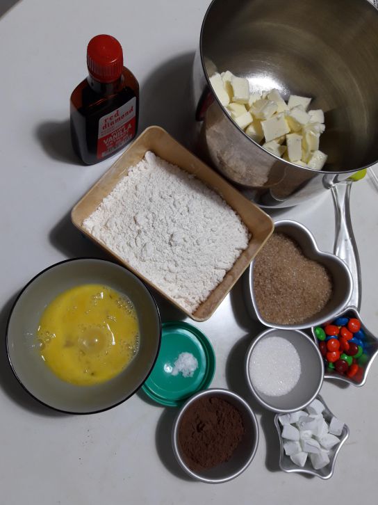 美式饼干♡MM巧克力口味&棉花糖口味的加工步骤