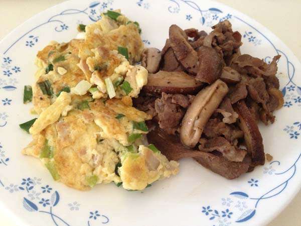 Brunch(豆浆葱蛋&香菇炒羊肉)的加工步骤