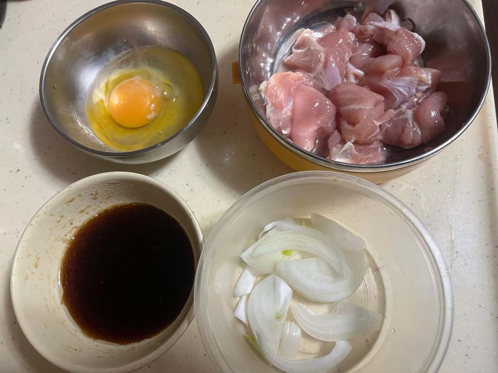 亲子丼的加工步骤