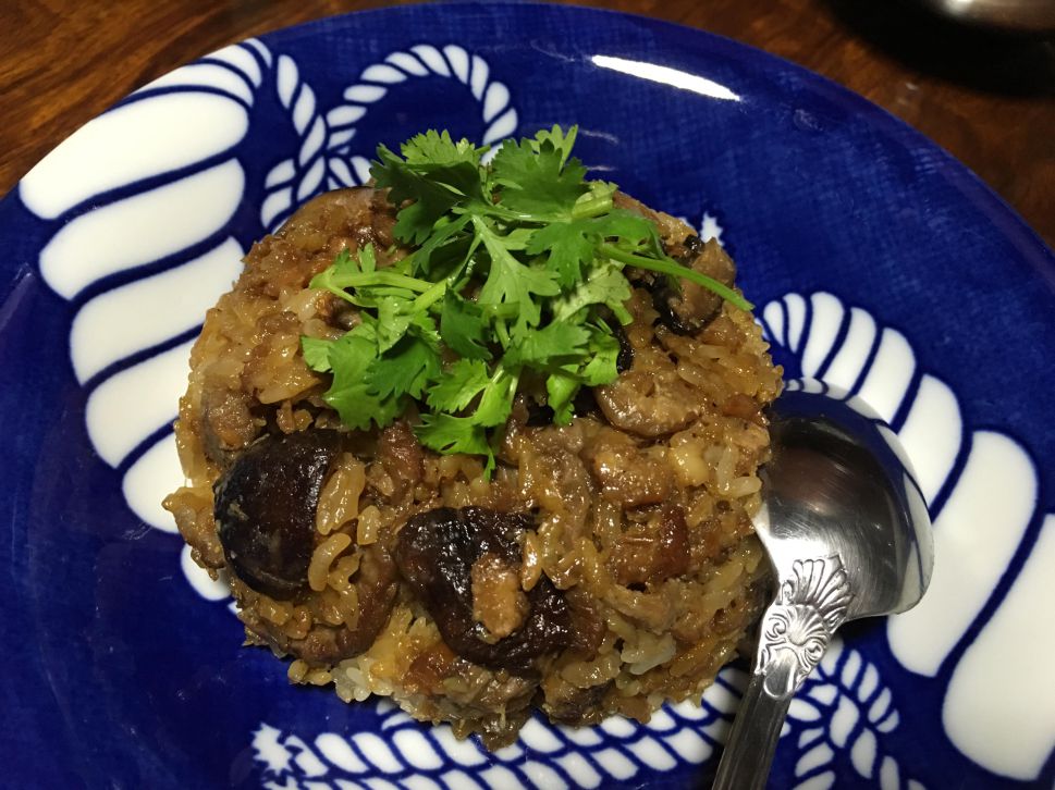 香菇梅花肉油饭（电子锅）的加工步骤