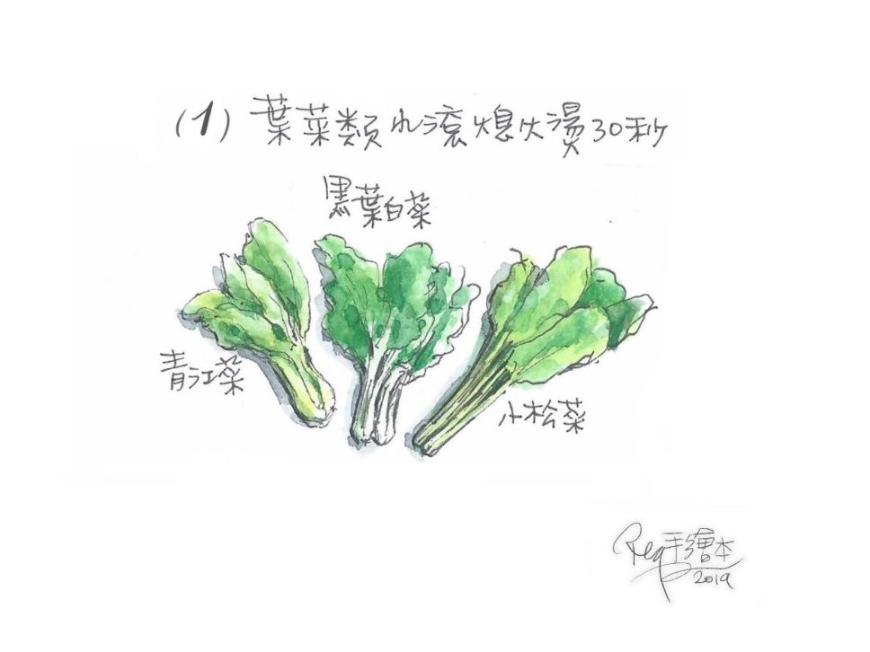 蔬果绿拿铁-手绘食谱的加工步骤