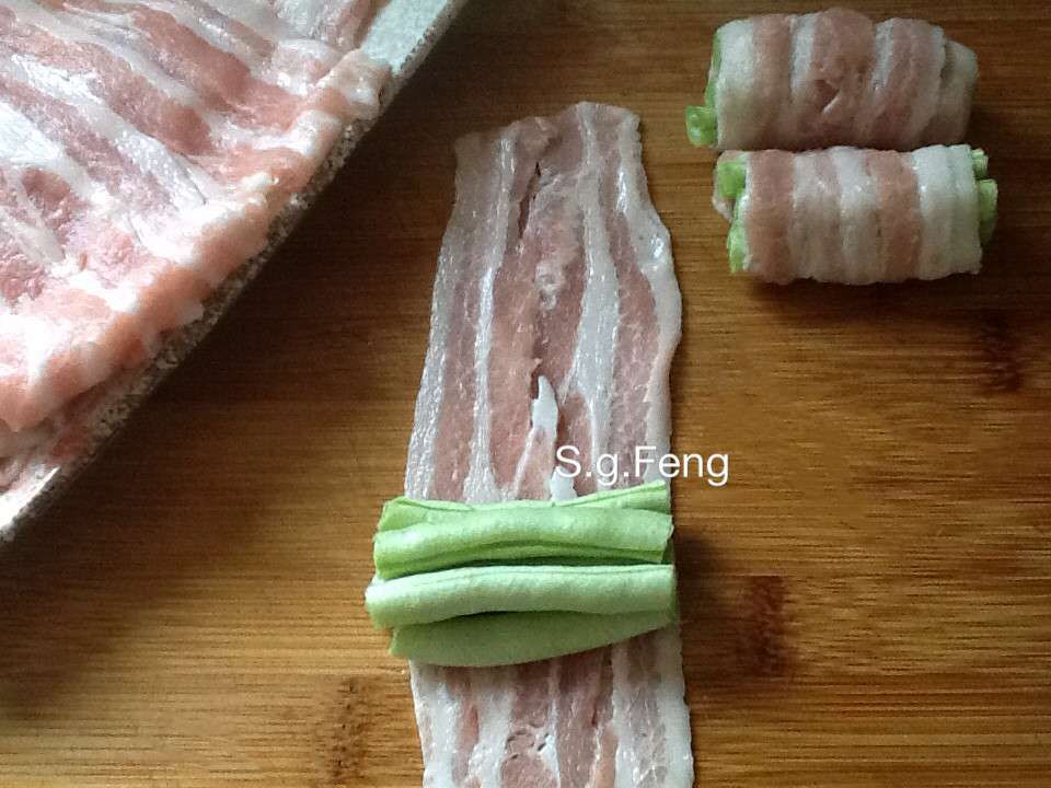 四季豆肉卷咖喱的加工步骤