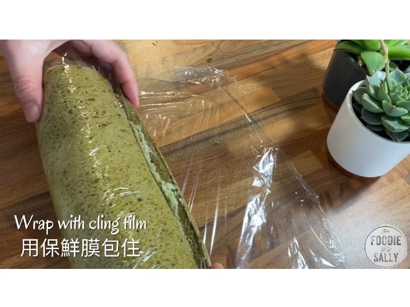 抹茶红豆蛋糕卷（含影音实作连结）的加工步骤