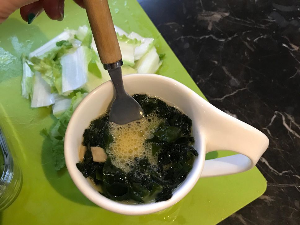 电锅做午餐-健身饮食-海带蒸蛋菜丼的加工步骤