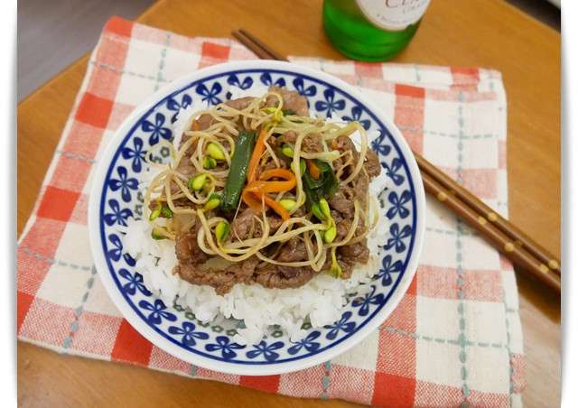 五分钟「韩式烤肉饭」❤的加工步骤