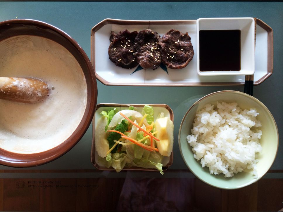 烧烤牛舌山药泥定食的加工步骤