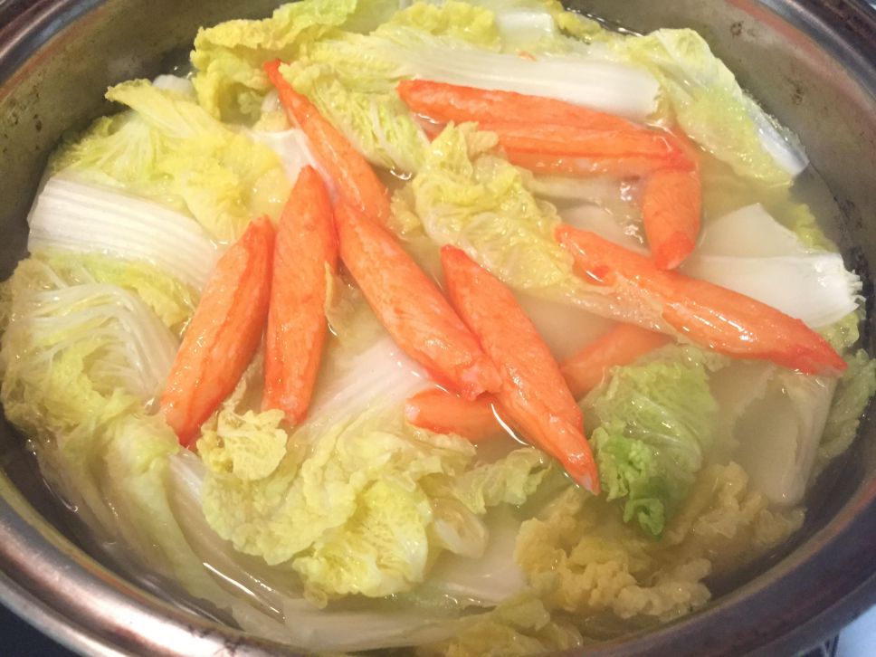 **上汤蟹肉娃娃菜～低卡无脂🍲的加工步骤