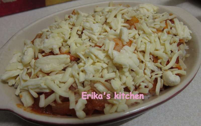 Erika's kitchen 蕃茄海鲜焗烤饭的加工步骤