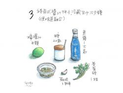 泰式凉拌柚香鸡丝-手绘食谱