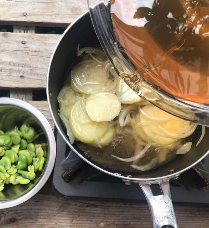 蚕豆浓汤（素食料理）的加工步骤