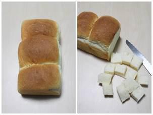 【Take a bread！创意三明治、面包早餐】基本法式烤吐司方块的加工步骤