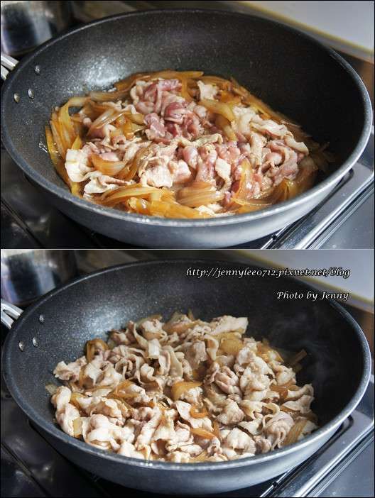 寿喜烧猪肉丼饭的加工步骤