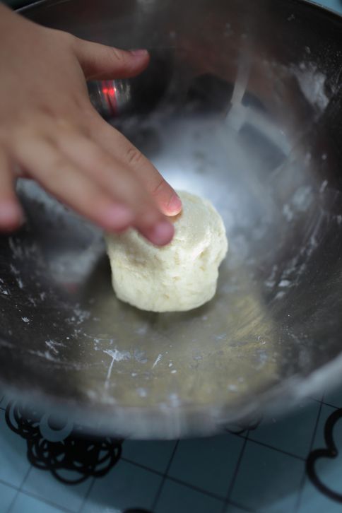 宝宝食谱【蕃茄鸡肉比萨饺】(免揉免发酵)的加工步骤