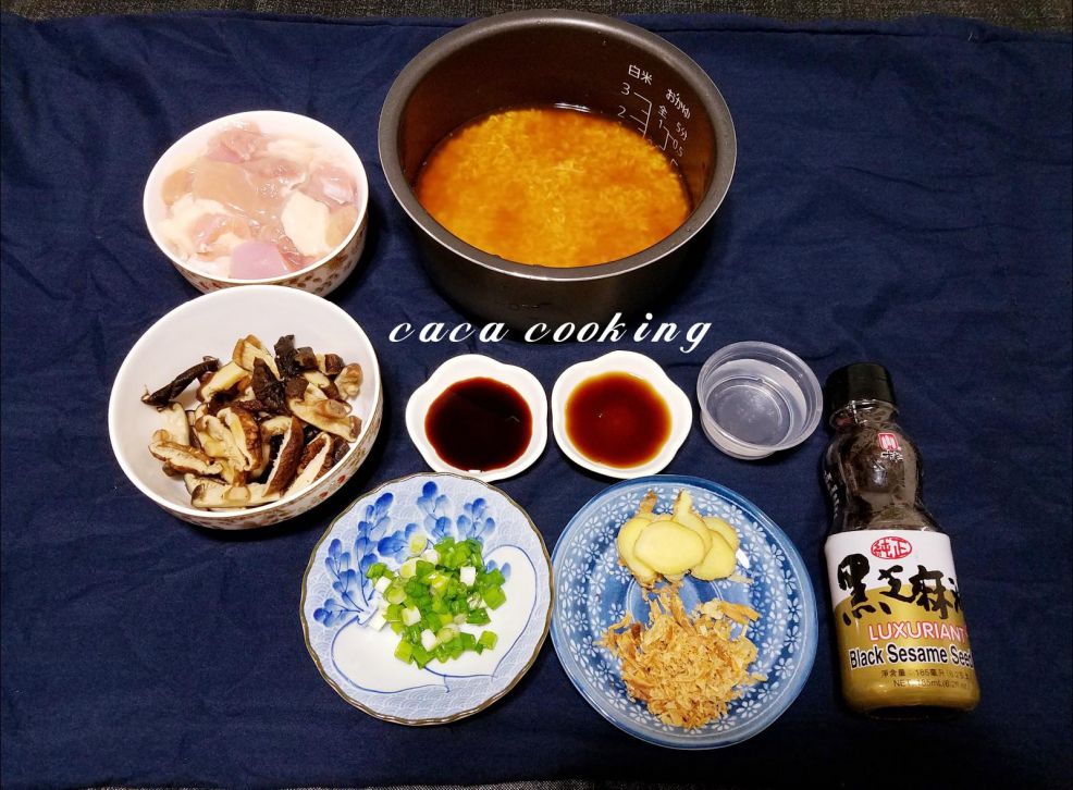 香菇麻油鸡油饭的加工步骤