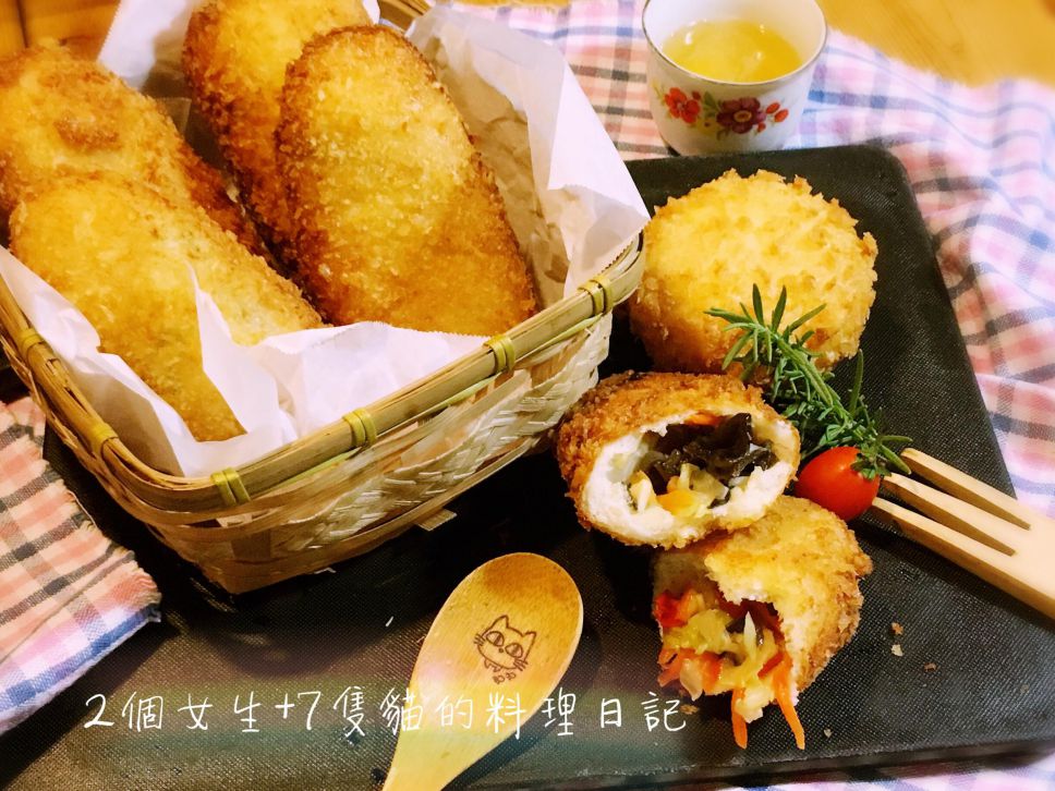 酥香松软高丽菜炸面包【蔬食料理】的加工步骤