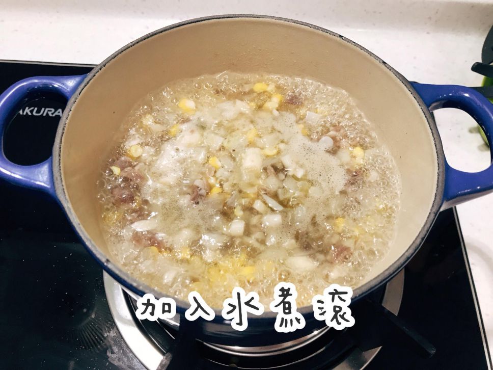 宝宝副食品【玉米菇菇牛肉A菜地瓜丁饭】的加工步骤