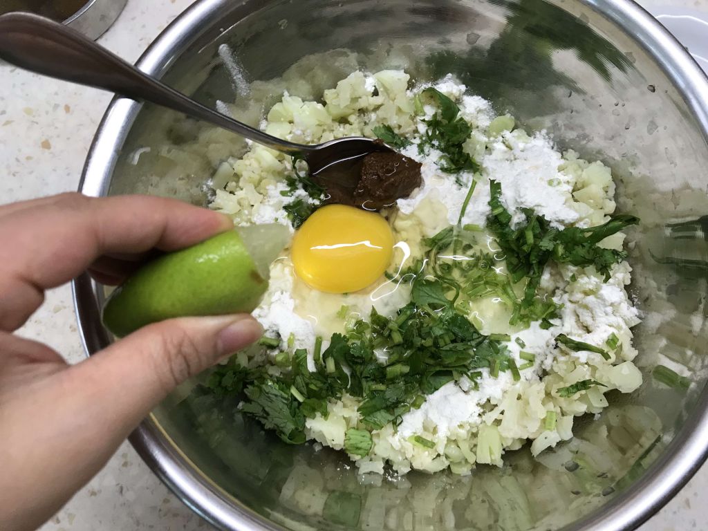 低糖白花椰菜煎饼的加工步骤