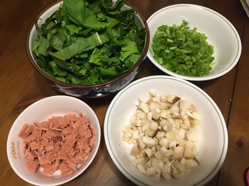 萝卜叶上海菜饭（素食）的加工步骤