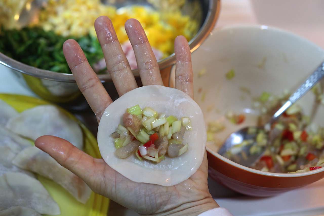 广东多菜少油饺子（可冰鲜一星期）的加工步骤