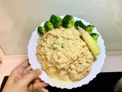 白酱鲜蔬鸡肉炖饭(自製白酱