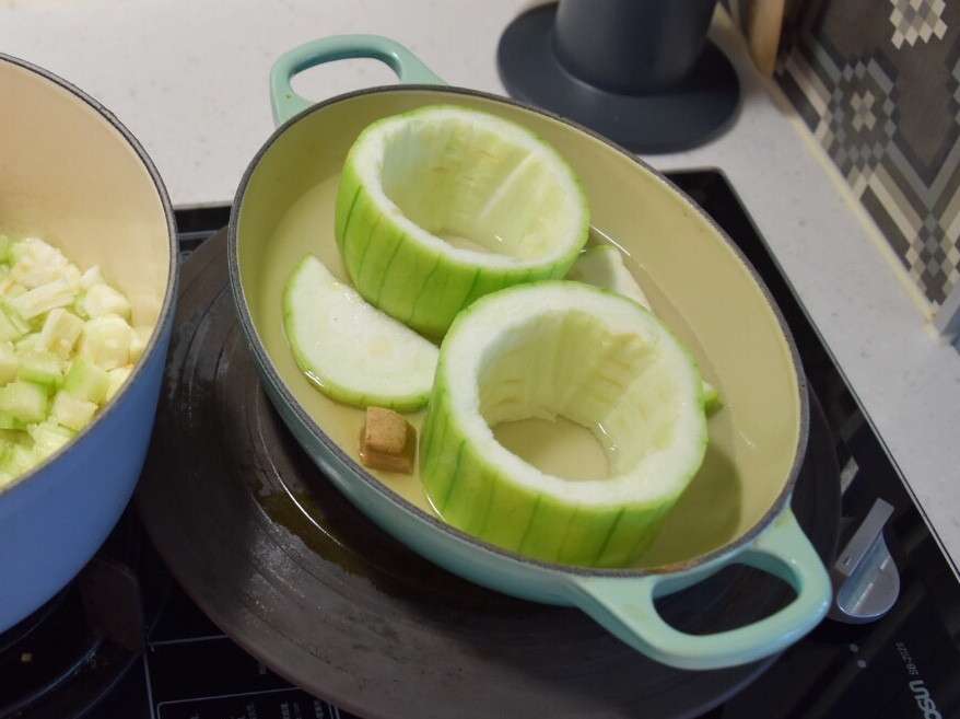 蛤蜊丝瓜炖饭的加工步骤