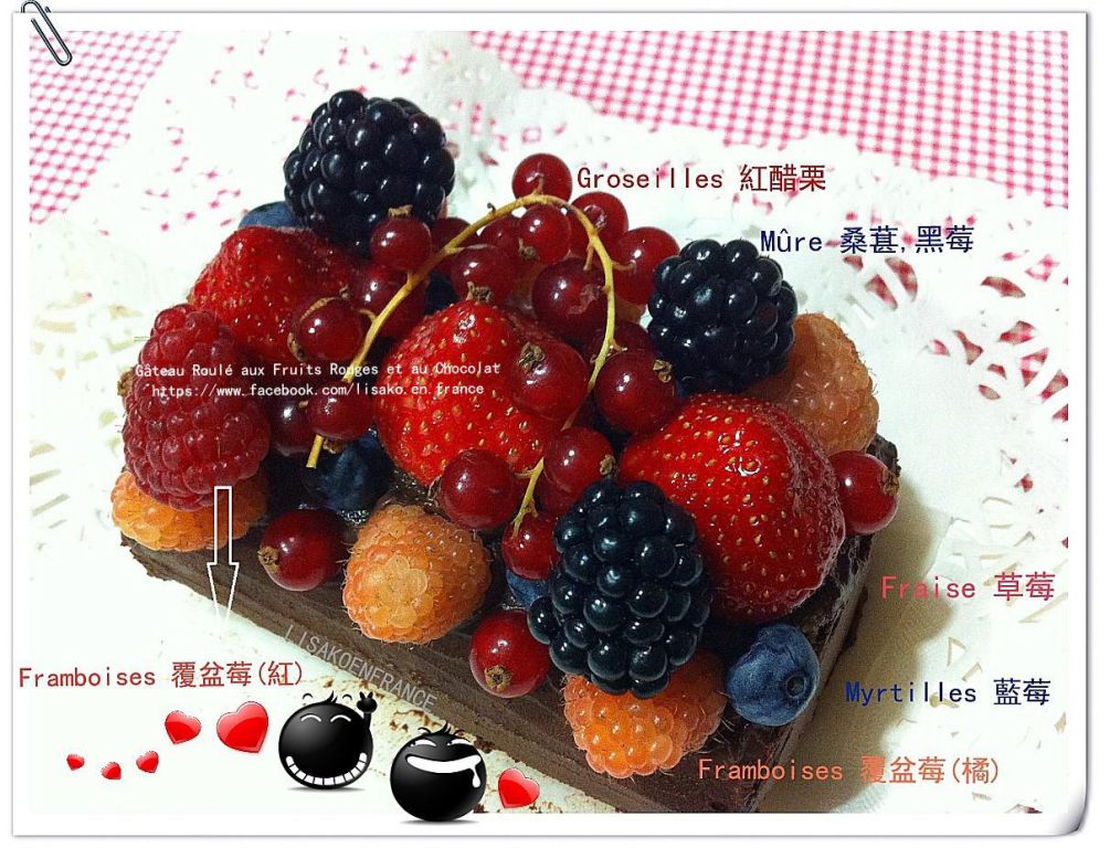 法国莓浆果巧克力蛋糕卷 Gâteau Roulé aux Fruits Rouges et au Chocolat的加工步骤