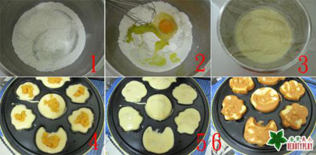 地瓜麻糬鸡蛋糕的加工步骤