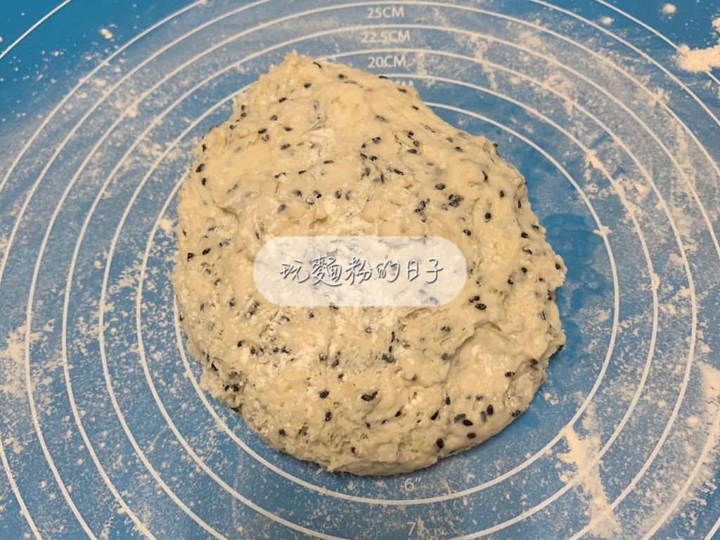 免揉芝麻欧包的加工步骤